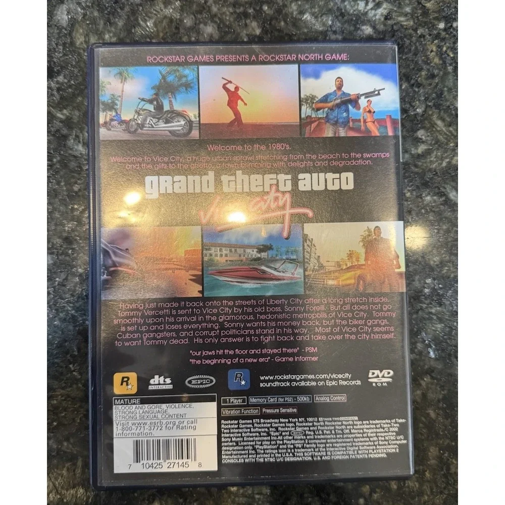 Grand Theft Auto Vice City Sony PlayStation 2 PS2 Rockstar Games SLUS-20552 CIB